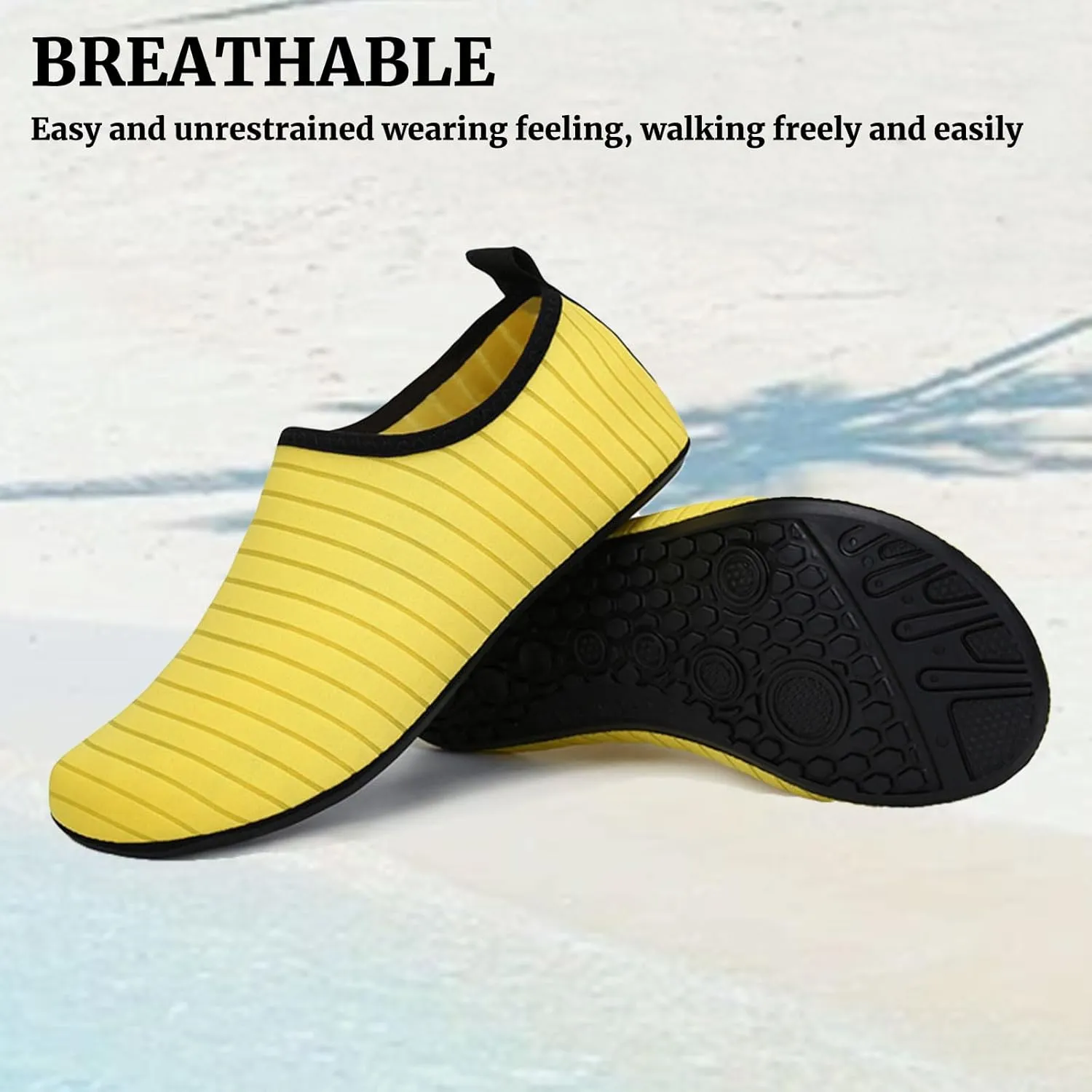 Aqua Socks Swim Beach Barefoot for Women Men Lightweight Quick Dry Slip-on Water Shoes,Fashion Yoga Socks Swimming Trail Barefoot Footwear,Outdoor Camping Exercise Collapsible Non-Slip Shoes