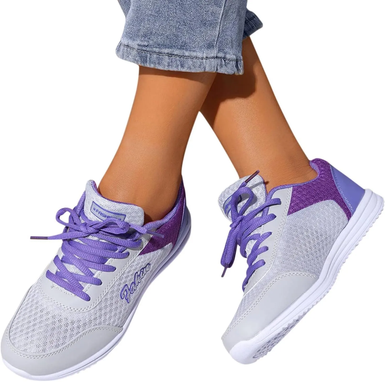 Athletic Shoes Women White Leather Sneakers for Women Casual Breathable Tennis Shoes Work Shopping Travel
