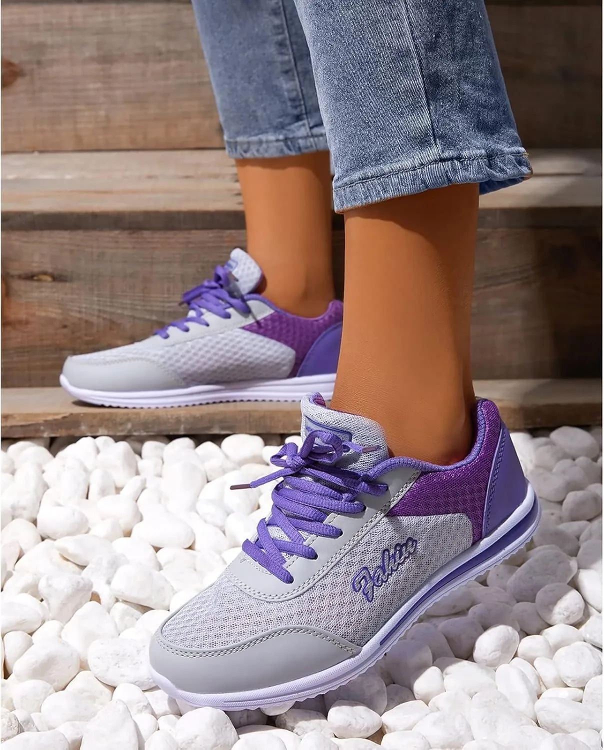Athletic Shoes Women White Leather Sneakers for Women Casual Breathable Tennis Shoes Work Shopping Travel