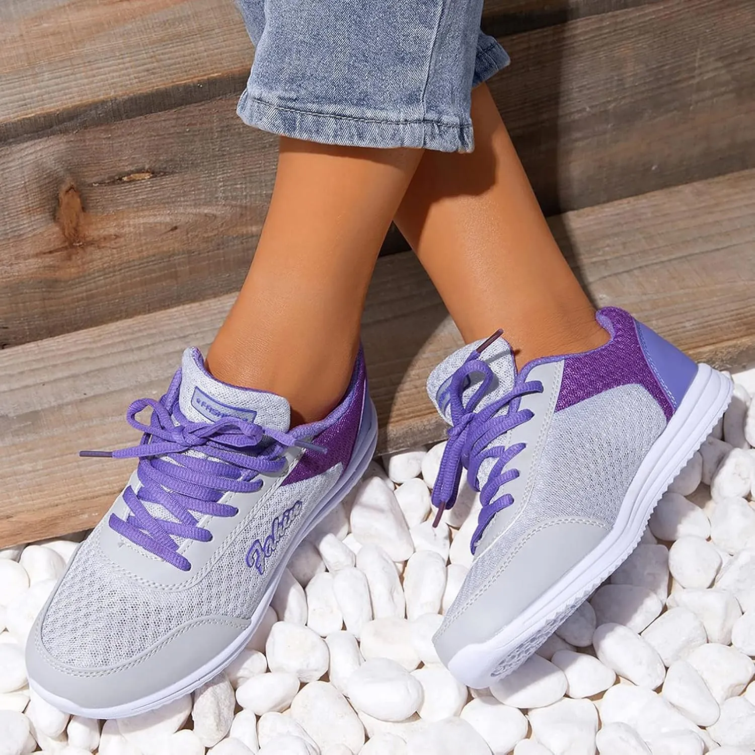 Athletic Shoes Women White Leather Sneakers for Women Casual Breathable Tennis Shoes Work Shopping Travel