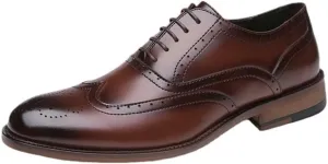 Breathable Comfy Non Slip Leather Shoes Retro Dress Oxford Mens Casual Business Comfortable Classic Lace Up