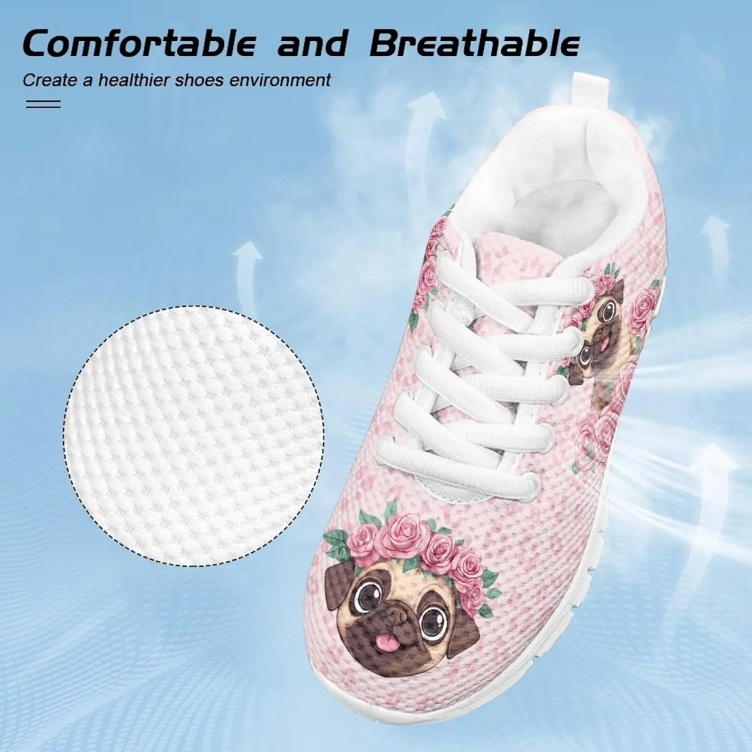 Cartoon Animal Sneakers for Boys Girls Lightweight Breathable Sports Running Tennis Shoes Anti-Skid Comfortable Casual Shoes