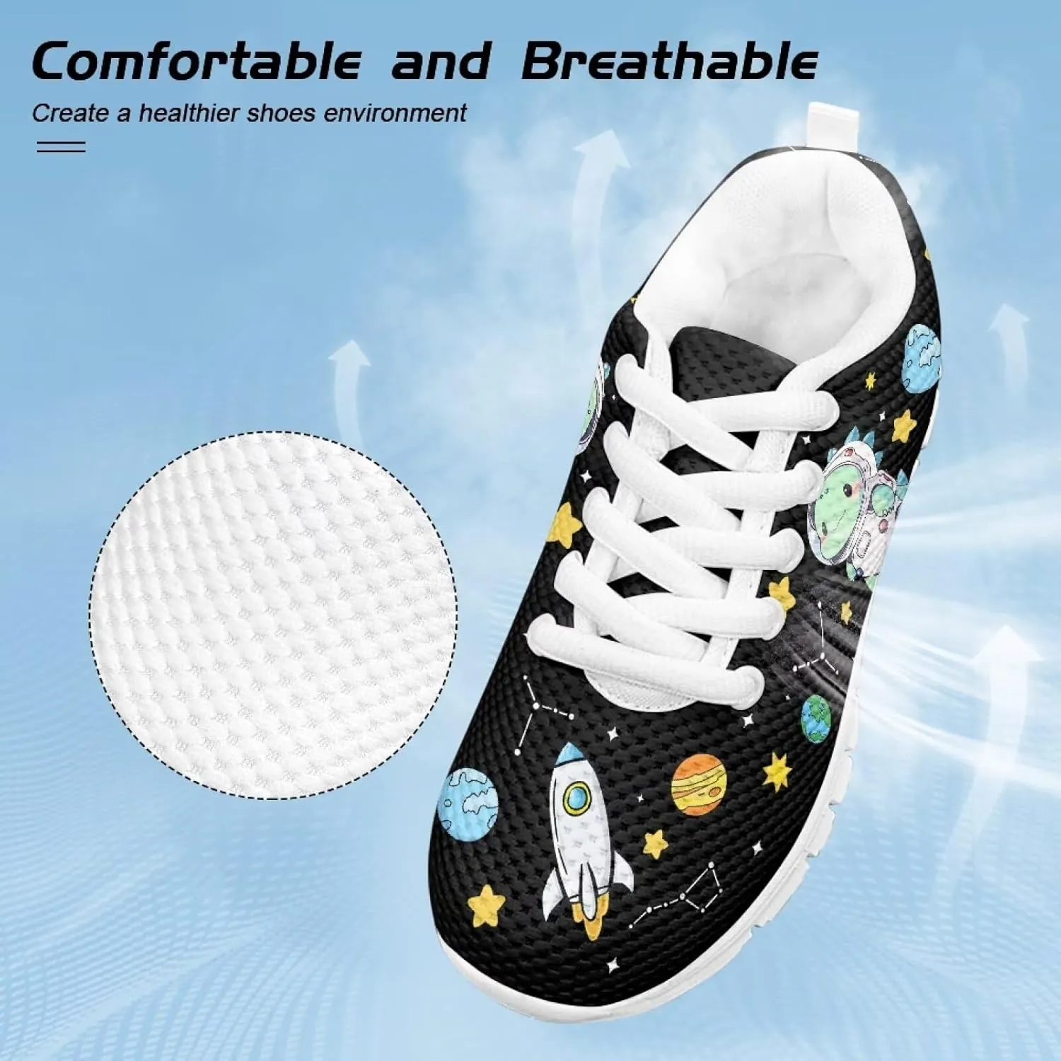 Cartoon Animal Sneakers for Boys Girls Lightweight Breathable Sports Running Tennis Shoes Anti-Skid Comfortable Casual Shoes