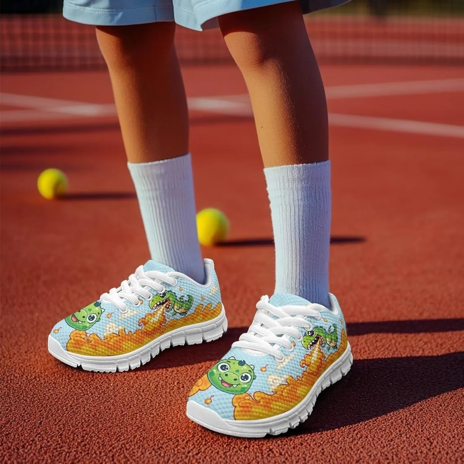 Cartoon Animal Sneakers for Boys Girls Lightweight Breathable Sports Running Tennis Shoes Anti-Skid Comfortable Casual Shoes