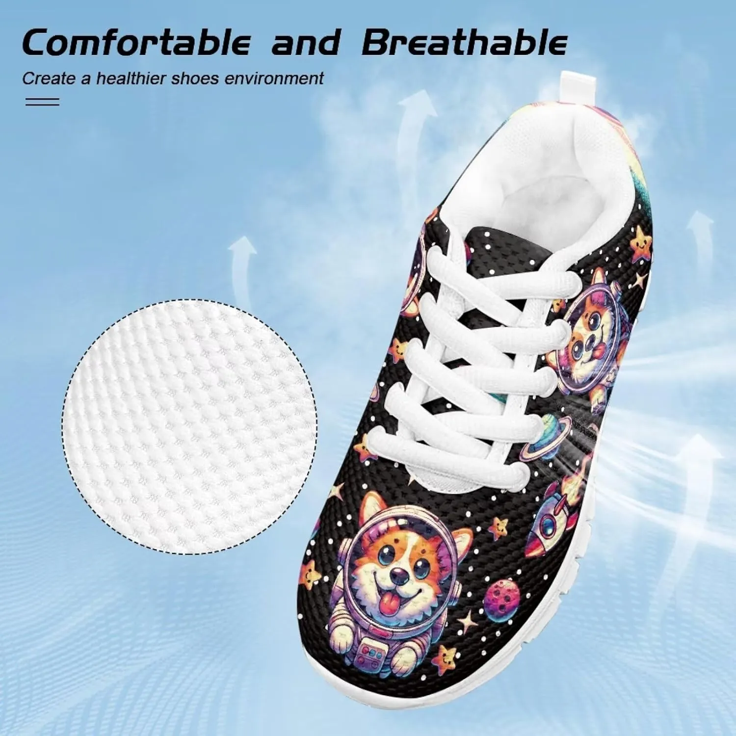 Cartoon Animal Sneakers for Boys Girls Lightweight Breathable Sports Running Tennis Shoes Anti-Skid Comfortable Casual Shoes