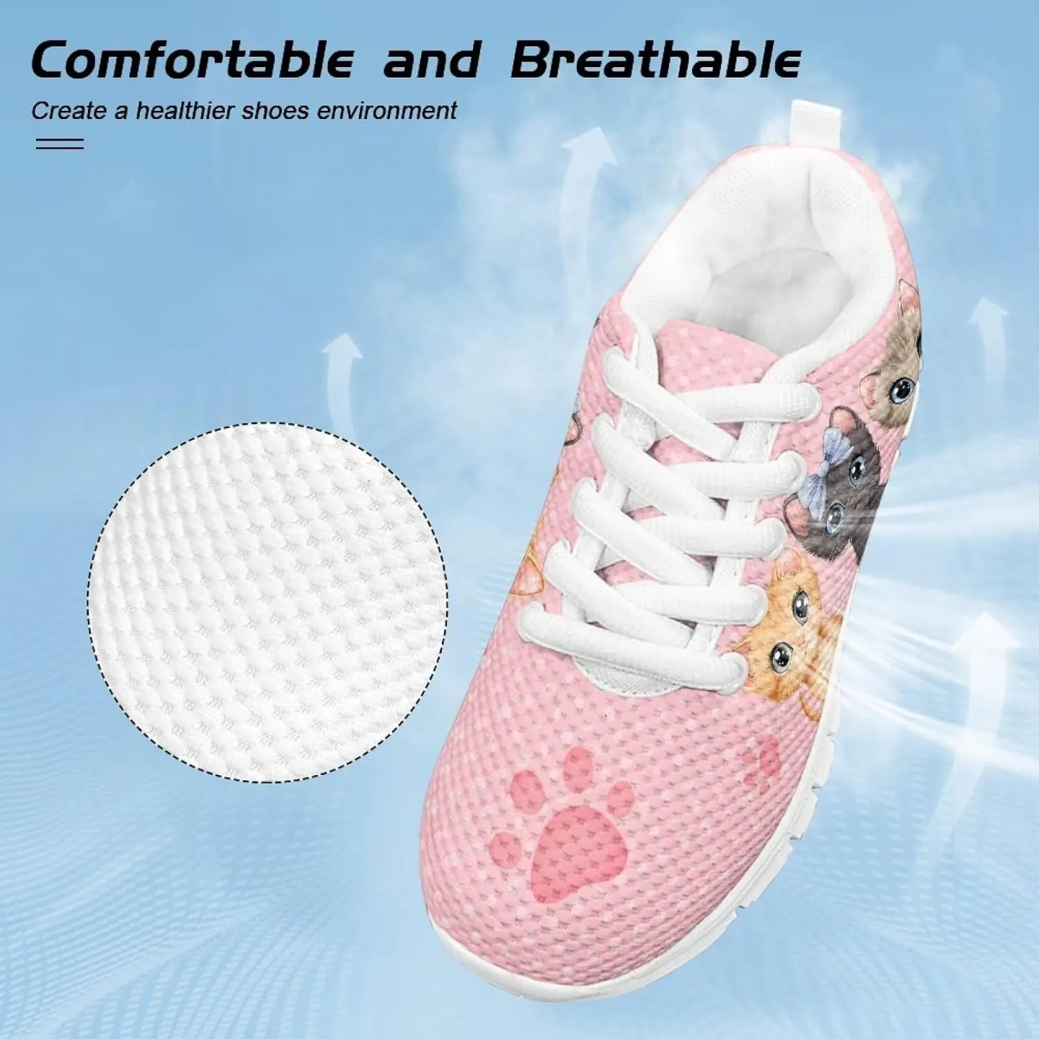 Cartoon Animal Sneakers for Boys Girls Lightweight Breathable Sports Running Tennis Shoes Anti-Skid Comfortable Casual Shoes