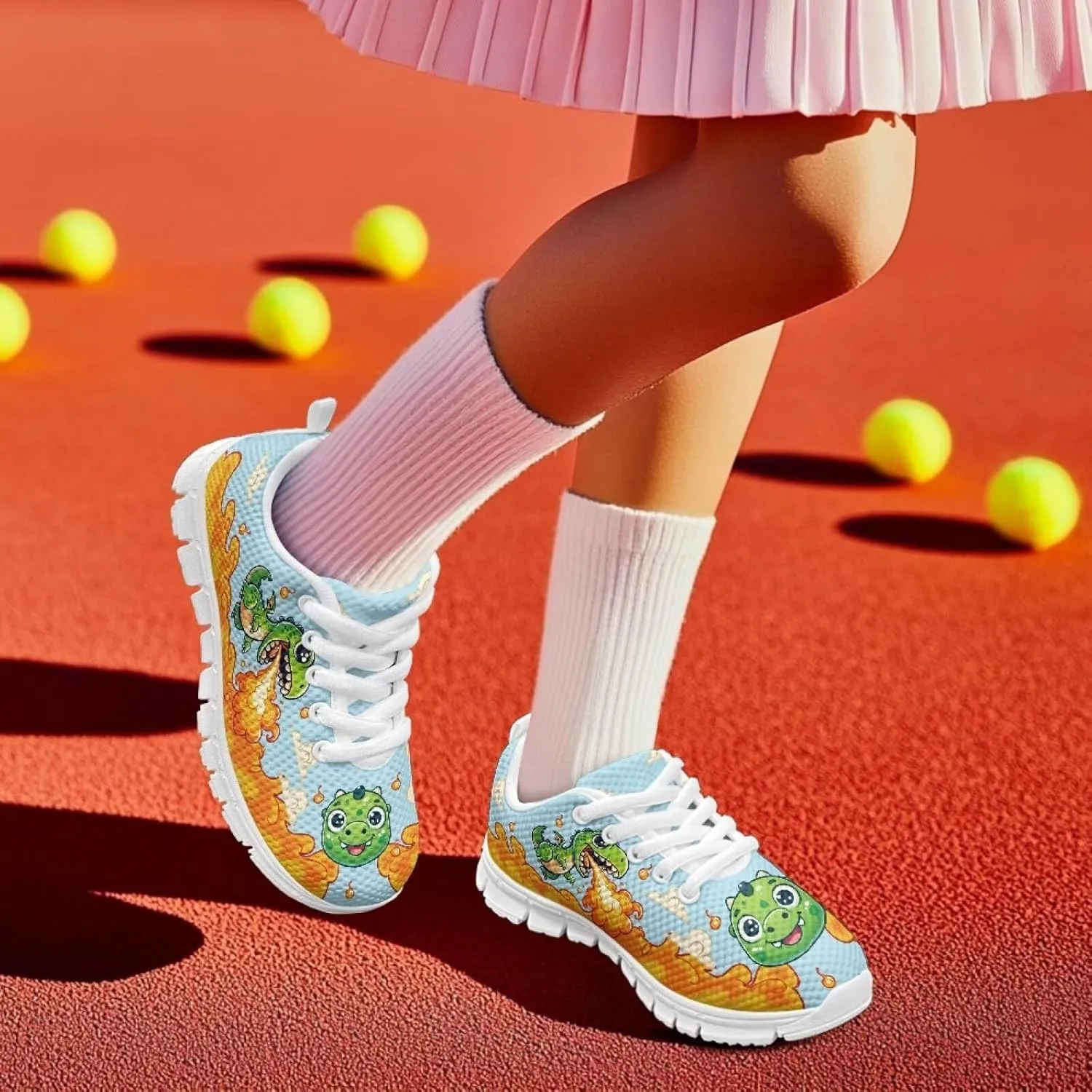 Cartoon Animal Sneakers for Boys Girls Lightweight Breathable Sports Running Tennis Shoes Anti-Skid Comfortable Casual Shoes
