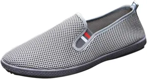 CsgrFagr Fashion Men Mesh Casual Slip-On Breathable Driving Boat Shoes Dress Shoes Sketches Men Wide Fit Shoes (Grey, 7)