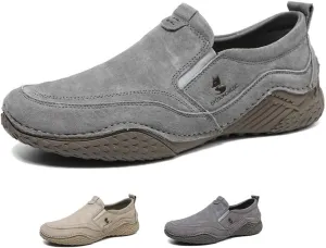 Cubicbee Men's Italian Handmade Suede Ankle Chukka Waterproof Outdoor Hiking Low Top Boots Non-Slip Breathable Loafers Casual Flats Driving Sneakers