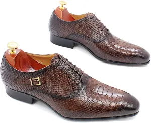 Derby Shoes for Men Business Oxford Shoes Brogue Leather Mens Dress Shoes Lace-Ups Monk Formal Wedding Brown-US7/UK6/EU39