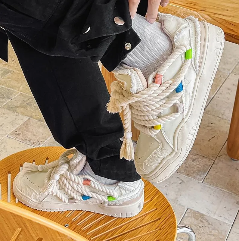DHOVOR Men's Skateboard Shoes Youth Fashion Platform Sneakers Non Slip Walking Shoes Comfortable Casual Shoes for Mens