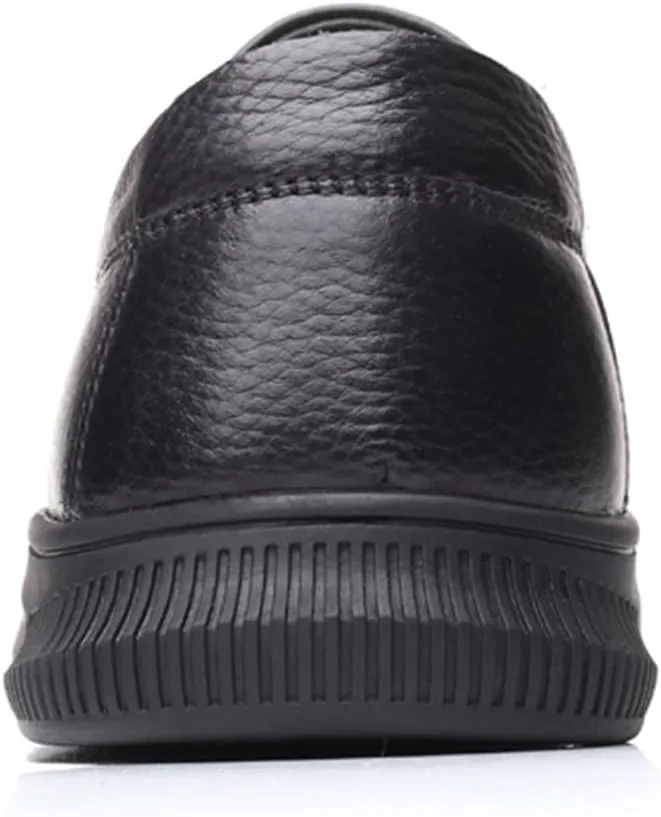 Dress Shoes for Men Men's Genuine Leather Loafers with Rubber Outsole Comfortable Casual Shoes for Older Men