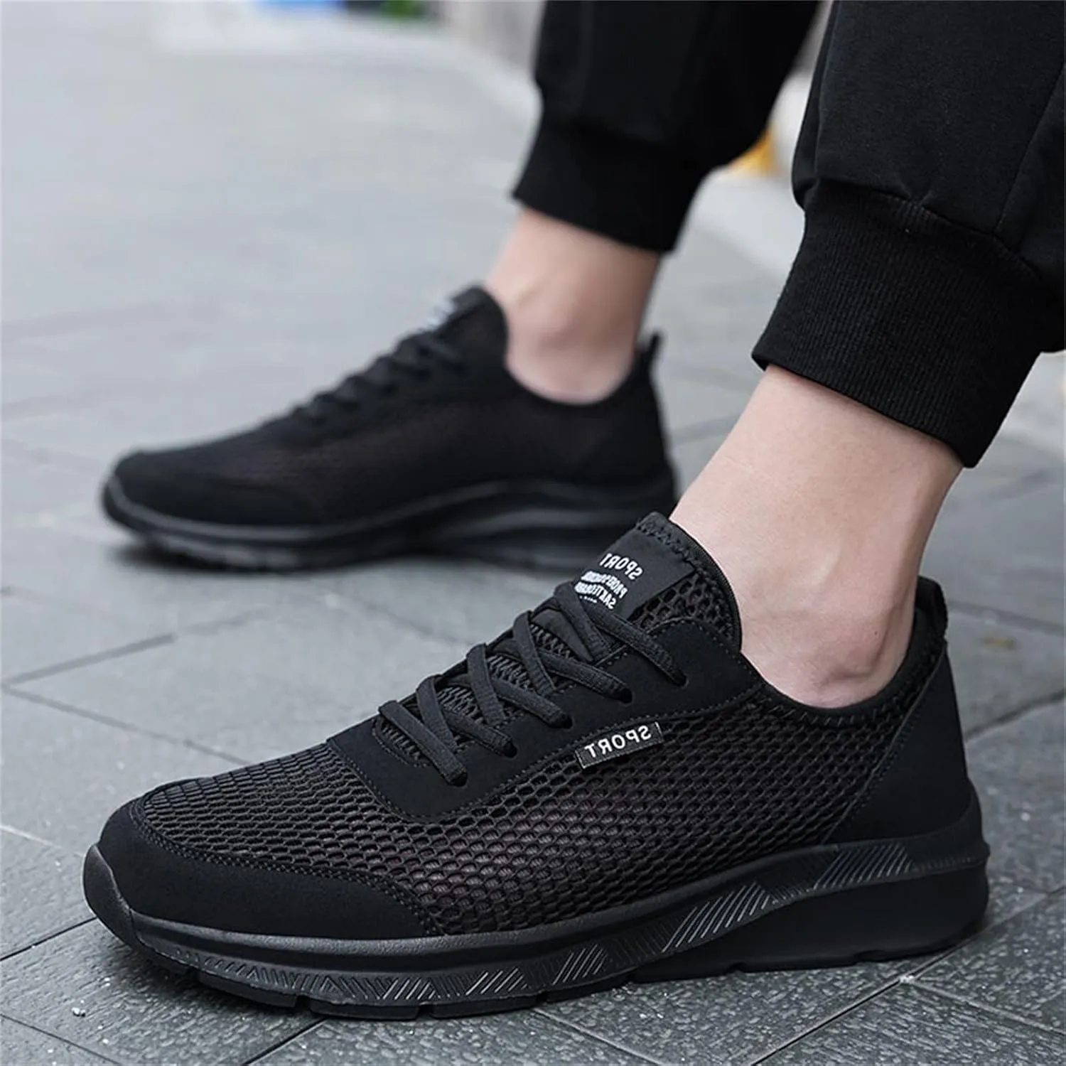 Fashion Summer Men Breathable Mesh Lightweight Comfortable Casual Shoes Mens Suede Classic Sneaker, 8