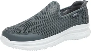 Fashion Summer Men Breathable Mesh Lightweight Comfortable Casual Shoes Tops Mens Sneaker (Grey, 8)