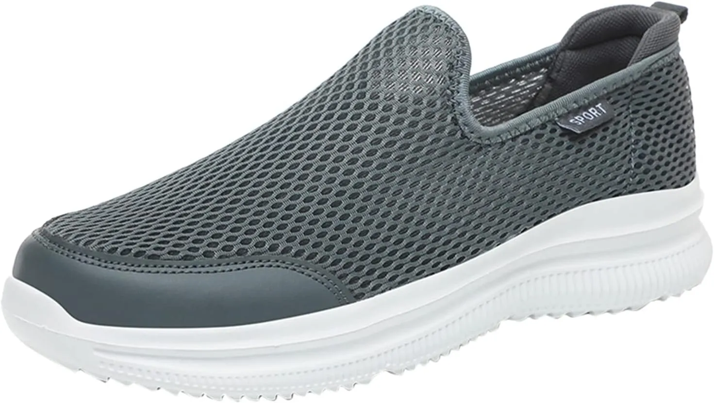 Fashion Summer Men Breathable Mesh Lightweight Comfortable Casual Shoes Tops Mens Sneaker (Grey, 8)