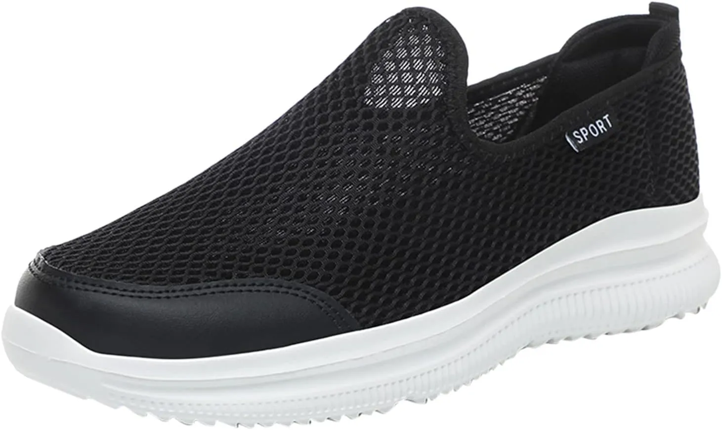 Fashion Summer Men Breathable Mesh Lightweight Comfortable Casual Shoes Tops Mens Sneaker (White, 10)
