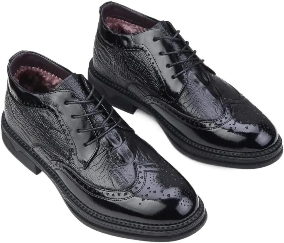 HASMI Bullock Men's Shoes British Carved Leather Business Formal Men's Leather Shoes Lace-up Breathable Single Shoes Pointed Shoes