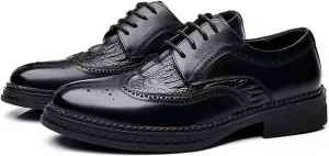 HASMI Bullock Men's Shoes Leather Business Formal Suit British Carved Men's Leather Shoes Lace-up Breathable Trend Oxford Shoes