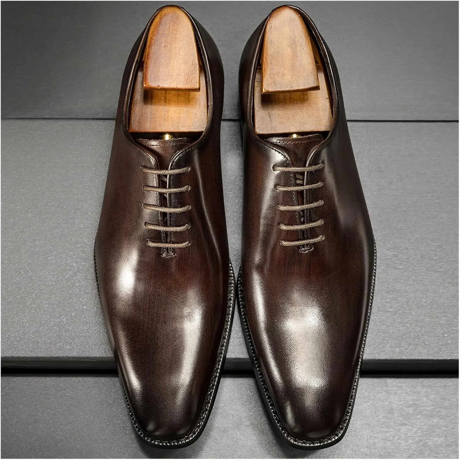 HASMI Men's Leather Shoes Business Formal Oxford Shoes Autumn British Style Groom Leather Shoes Men