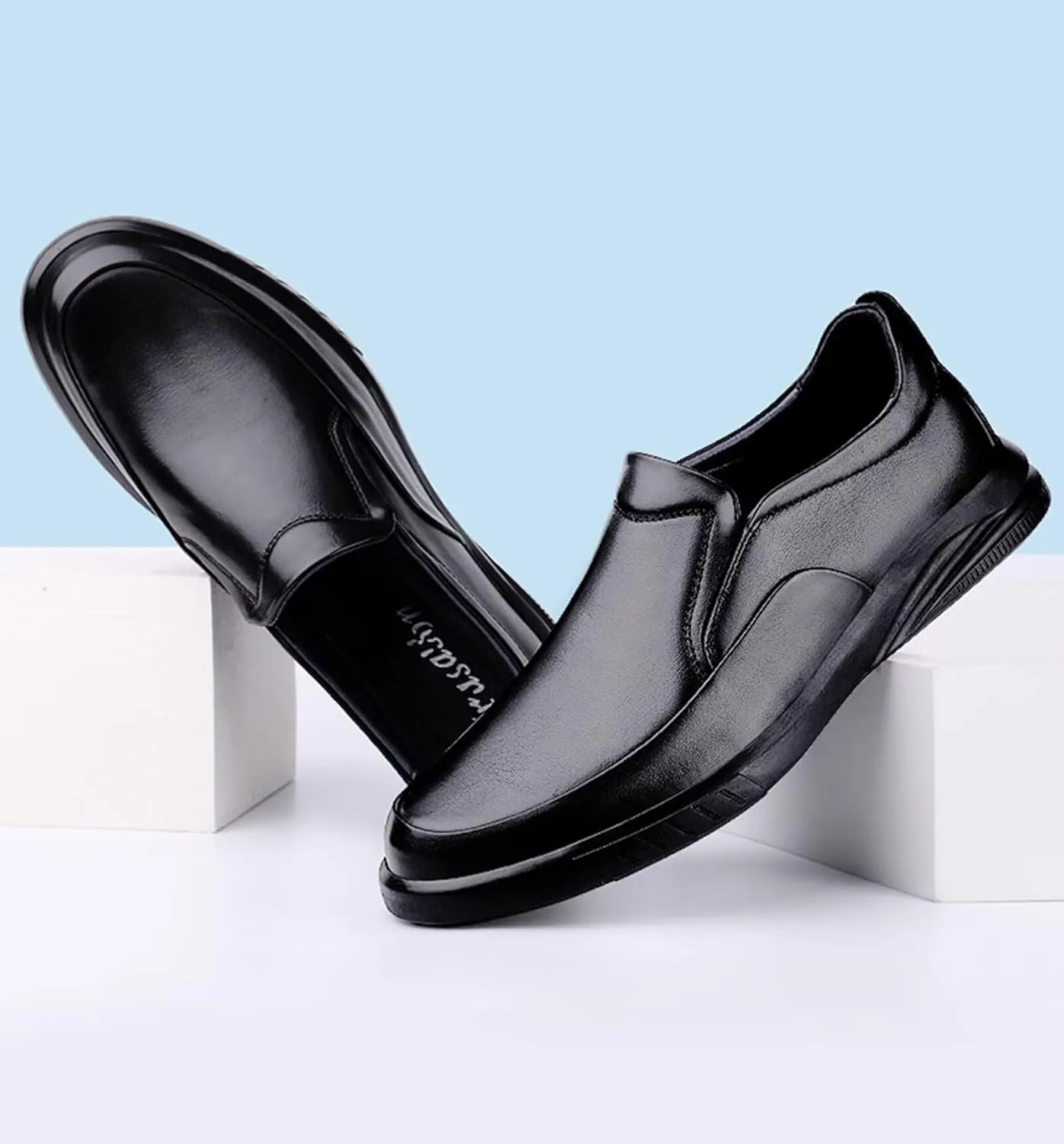 HNVAVQ Men's Leather Shoes Loafers Business Work Office Casual Outdoor Shoes Driving Walking Shoes