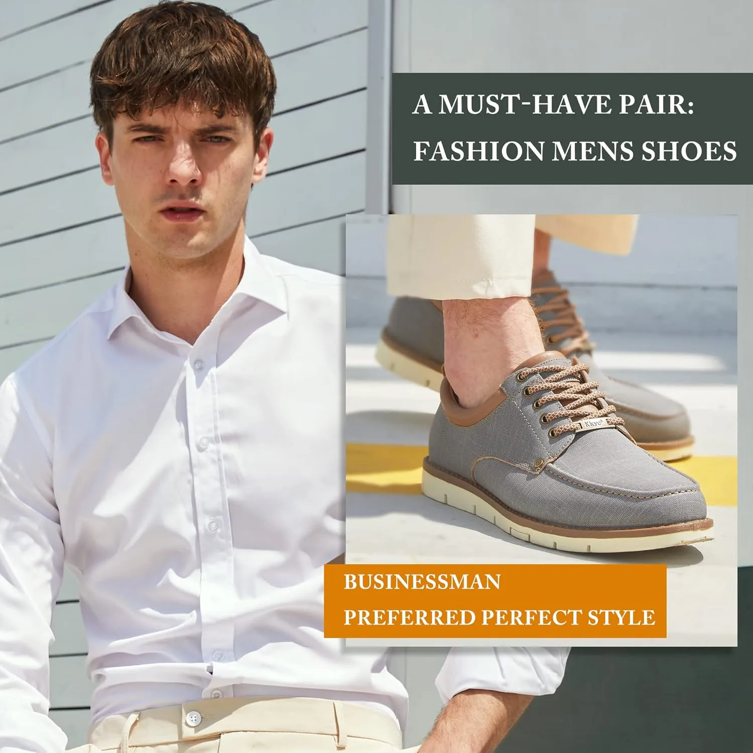 Kkyc Men's Shoes Comfortable Casual Shoes Slip on Lace up Shoes