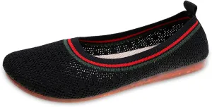 Ladies Fashion Breathable Mesh Knitted Round Toe Flat Sole Comfortable Casual Shoes Mens Dress Shoe Casual