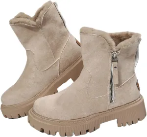 Ladmiple Winter Fashion Boots For Women 2024 Snow Boots Warm Ankle Booties Slip On Fur Lined Comfortable Casual Loafers Shoes
