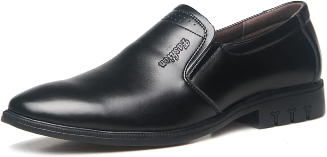 LAZIRO Genuine Leather Men's Shoes Pointed Toe Breathable Casual Business Men's Leather Shoes Cover Feet Dress Leather Shoes Men