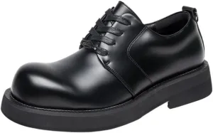 Lug Sole Business Casual Formal Work Shoe Heightening Soft Bottom Shoes Loafers Classic Round Toe Lightweight and Comfortable for Formal and Everyday Wear