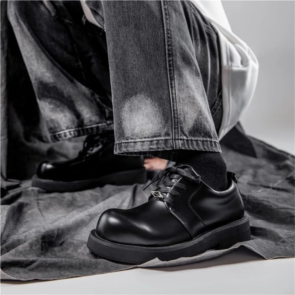 Lug Sole Business Casual Formal Work Shoe Heightening Soft Bottom Shoes Loafers Classic Round Toe Lightweight and Comfortable for Formal and Everyday Wear