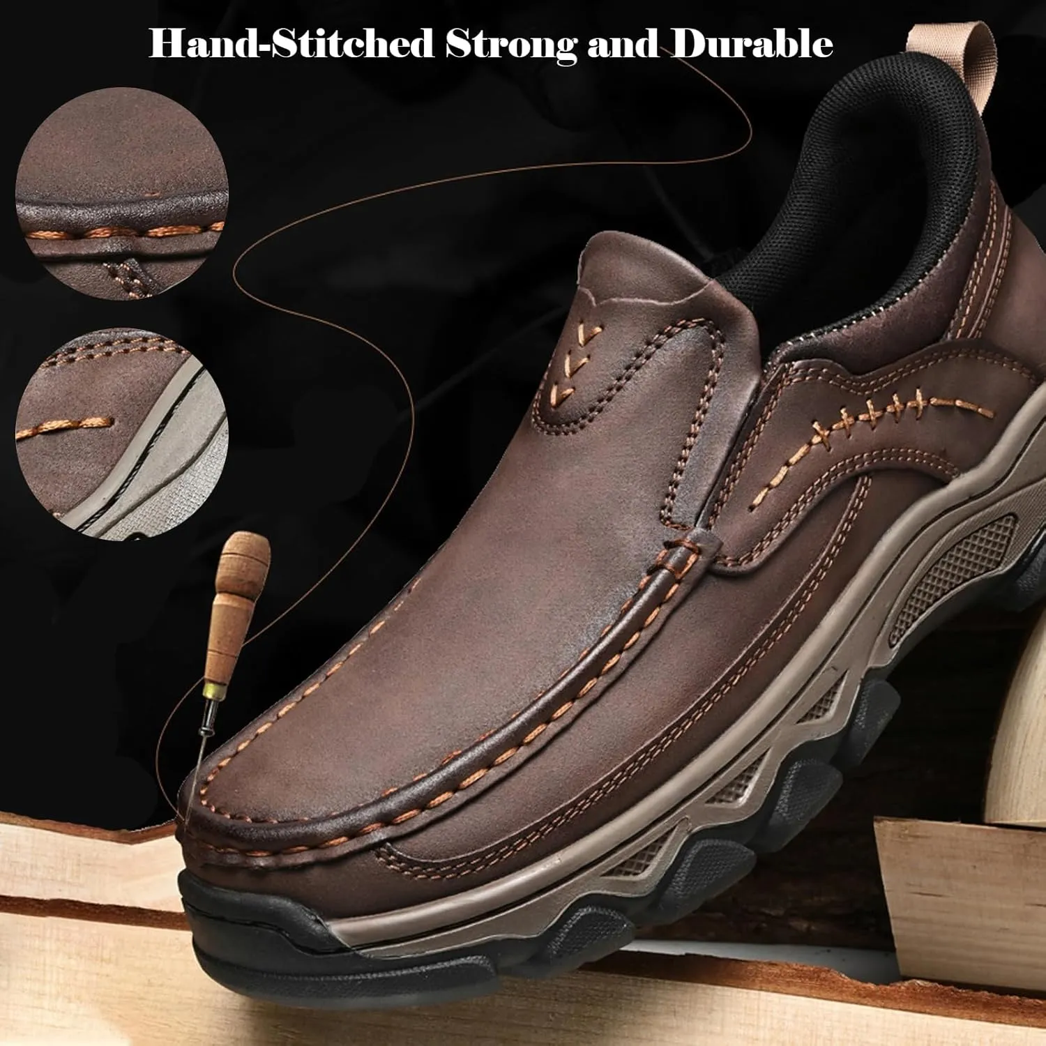 Men Loafers Comfortable Casual Shoes Walking Sneakers Oxford Waterproof Hiking Boots for Work Dress Travel