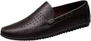 Men's Breathable Leather Loafers – Lightweight Slip-On Driving Moccasins, Anti-Slip, Comfortable Casual Shoes for Walking