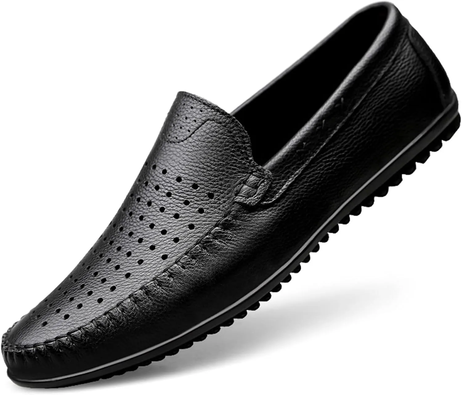 Men's Breathable Leather Loafers – Lightweight Slip-On Driving Moccasins, Anti-Slip, Comfortable Casual Shoes for Walking