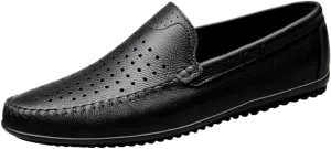 Men's Breathable Leather Loafers – Lightweight Slip-On Driving Moccasins, Anti-Slip, Comfortable Casual Shoes for Walking