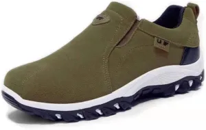 Men's Canvas Slip-On Orthopedic Loafers Casual Breathable Non Slip Outdoor Flats Driving Sneakers for Plantar Fasciitis, for Pain Relief Walking Boat Shoes