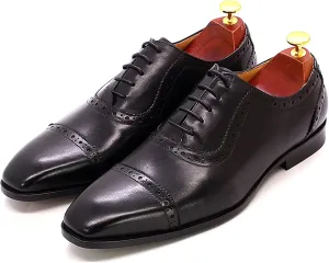 Men's Classic Formal Oxford Wingtip Dress Shoes Brogues Derbys Casual Lace-up Shoes Business Wedding Party,Black-40