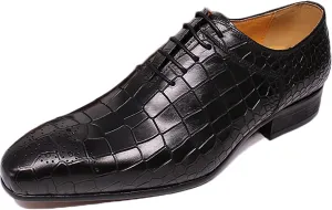 Men's Classic Lace-up Shoes Casual Wingtip Derbys Business Wedding Party Formal Oxford Shoes,Black-40