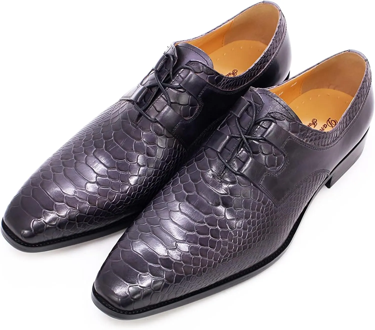 Men's Classic Oxfords Formal Dress Shoes Brogues Derbys Breathable Leather Lace-ups,Grey-45