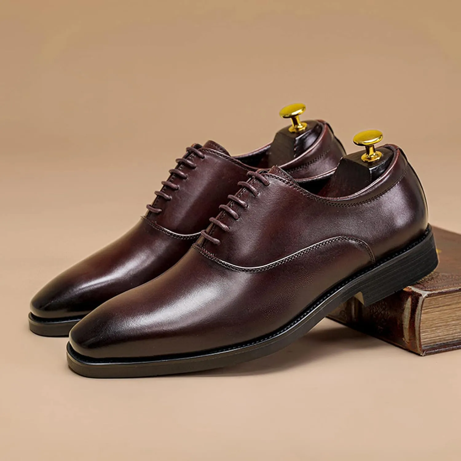 Men's Dress Shoes Formal Oxford Shoes Classic Lace Up Derby Shoes B-US6-6.5/UK5-5.5/EU38