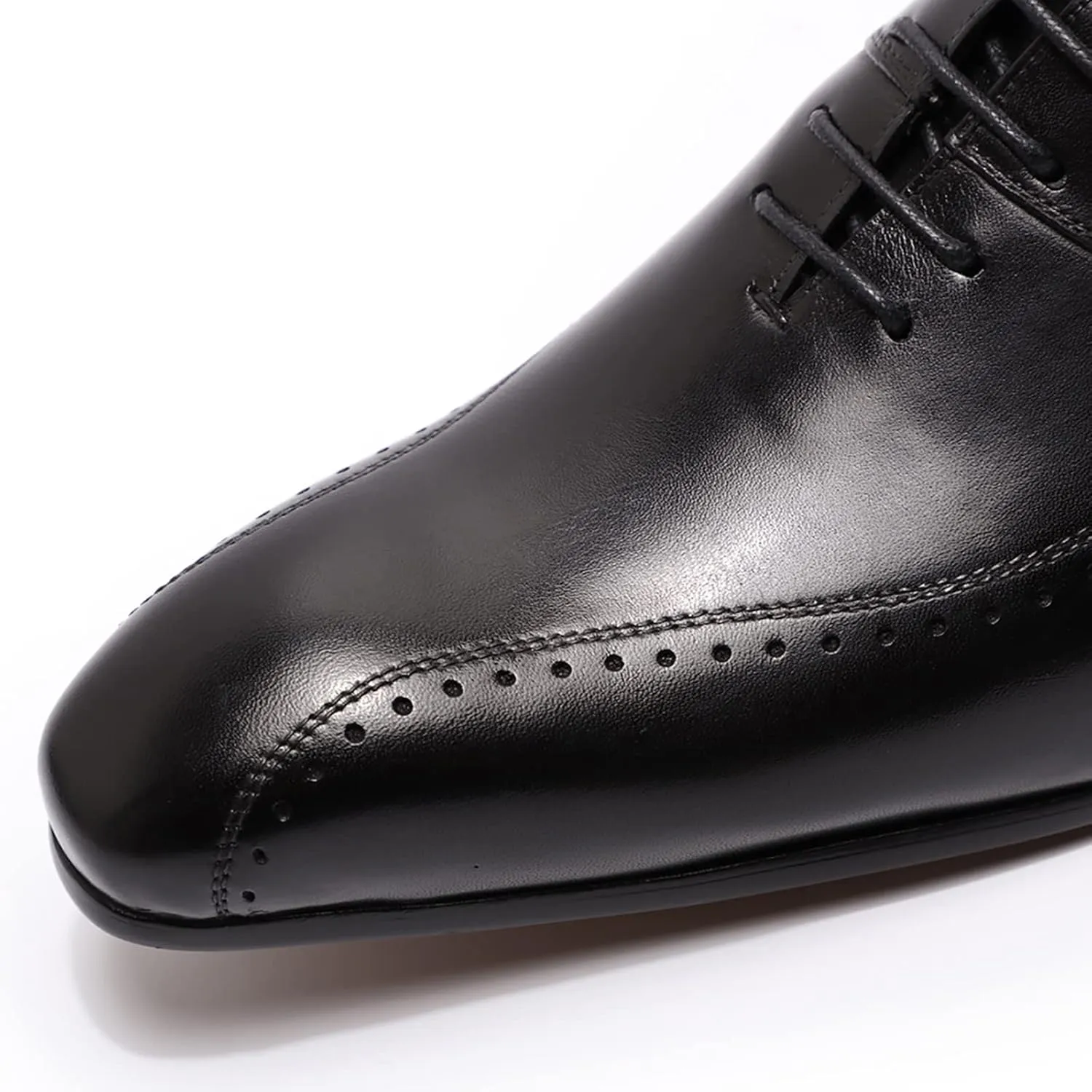 Men's Evening Party Wingtip Derbys Classic Lace-up Brogues Shoes Formal Oxford Shoes Wedding,Black-40