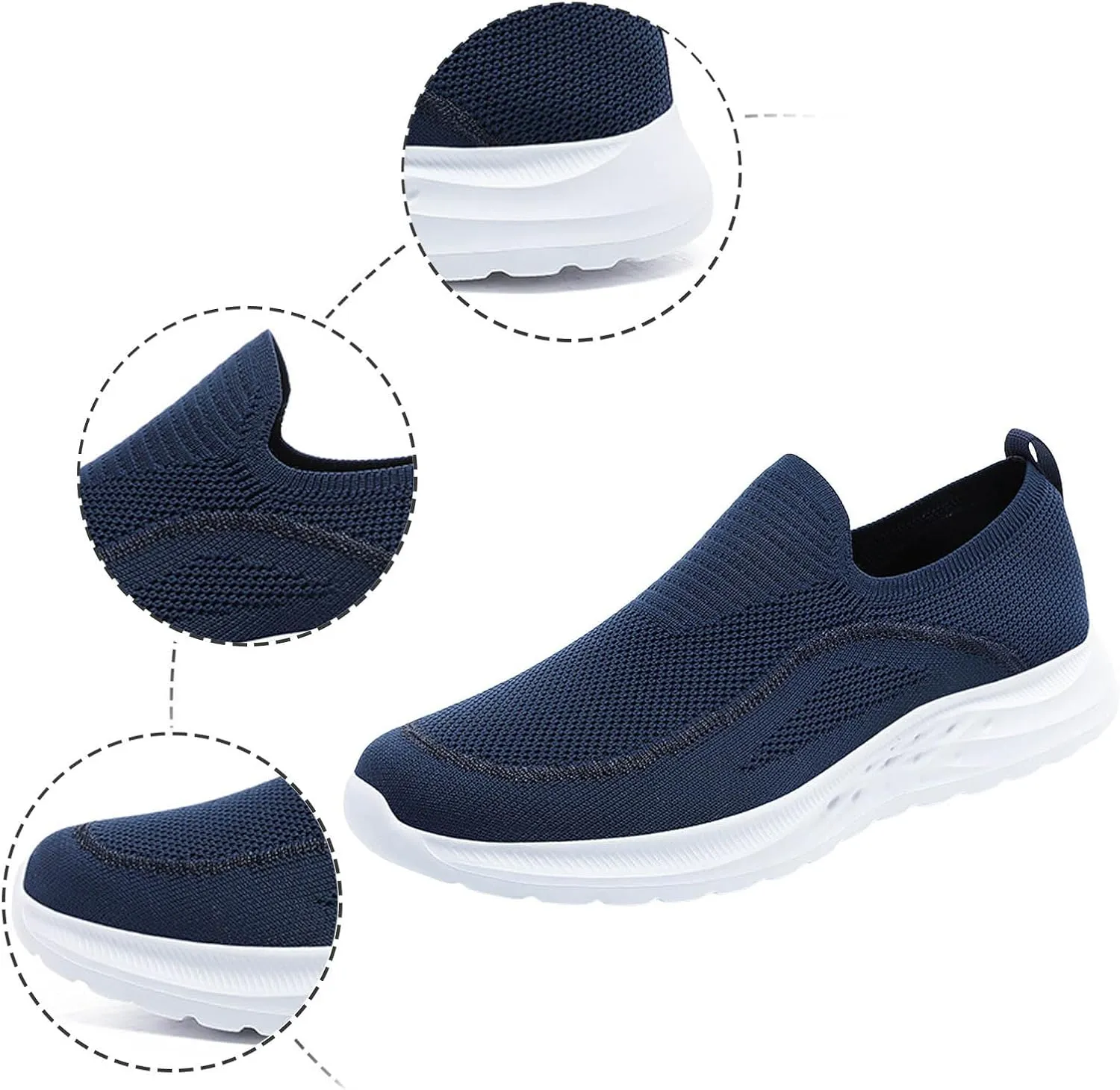 Men's Fashion Versatile Walking Shoes Comfortable Lightweight Casual Walking Shoe Soft Flat Soled Elderly Shoes