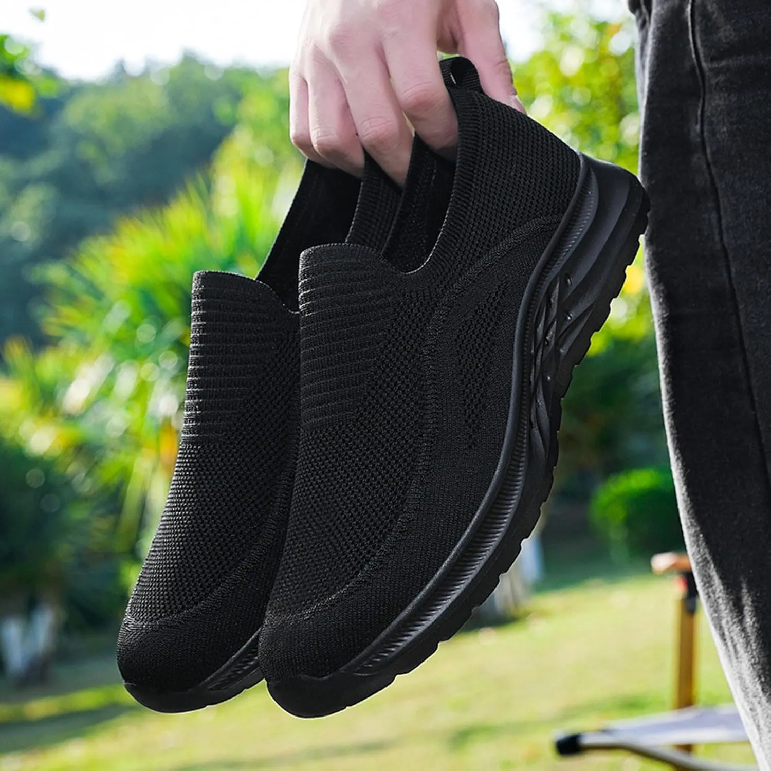 Men's Fashion Versatile Walking Shoes Comfortable Lightweight Casual Walking Shoe Soft Flat Soled Elderly Shoes