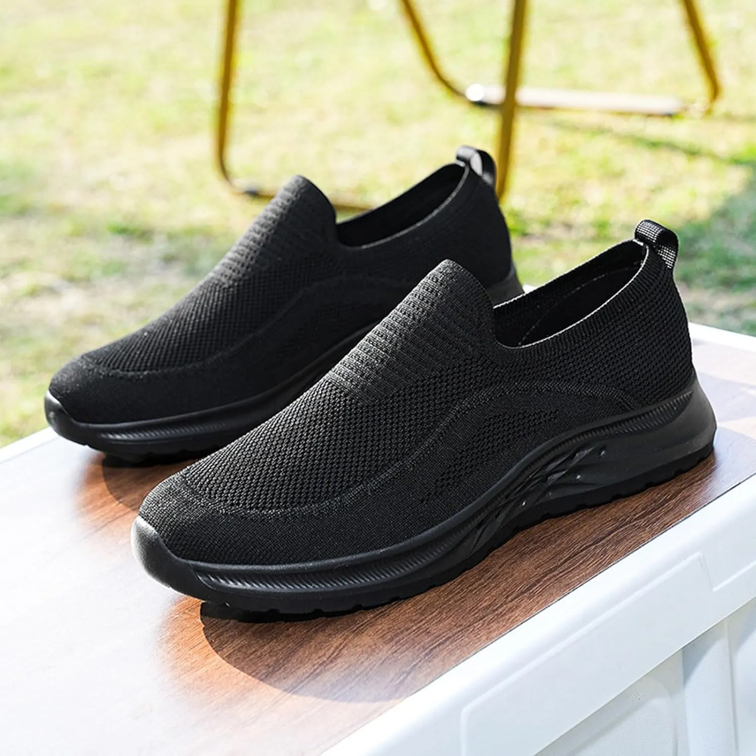 Men's Fashion Versatile Walking Shoes Comfortable Lightweight Casual Walking Shoe Soft Flat Soled Elderly Shoes
