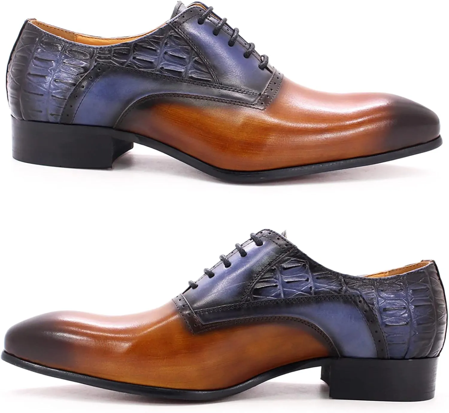 Men's Formal Lace-Up Oxfords Wedding Party Wingtip Derbys Business Casual Dress Shoes Classic Brogues Shoes,Black-47