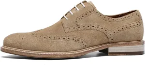 Men's Formal Shoes Leather Brogues Derbys Lace-Up Oxfords Smart Wedding Office Dress Oxford Shoes for Business Sand- US8/UK7/EU40