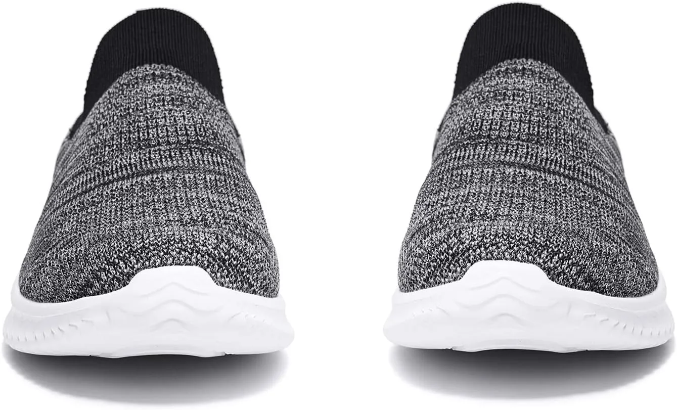 Mens Laceless Slip - on Mesh Knit Sneakers for Casual Athletic Walking & Running - Lightweight, Comfortable, Breathable