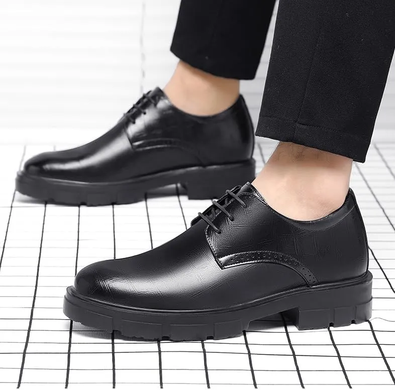 Men's Leather Shoes Casual Business Formal Oxfords Shoes Classic Modern Derby Shoes for Men