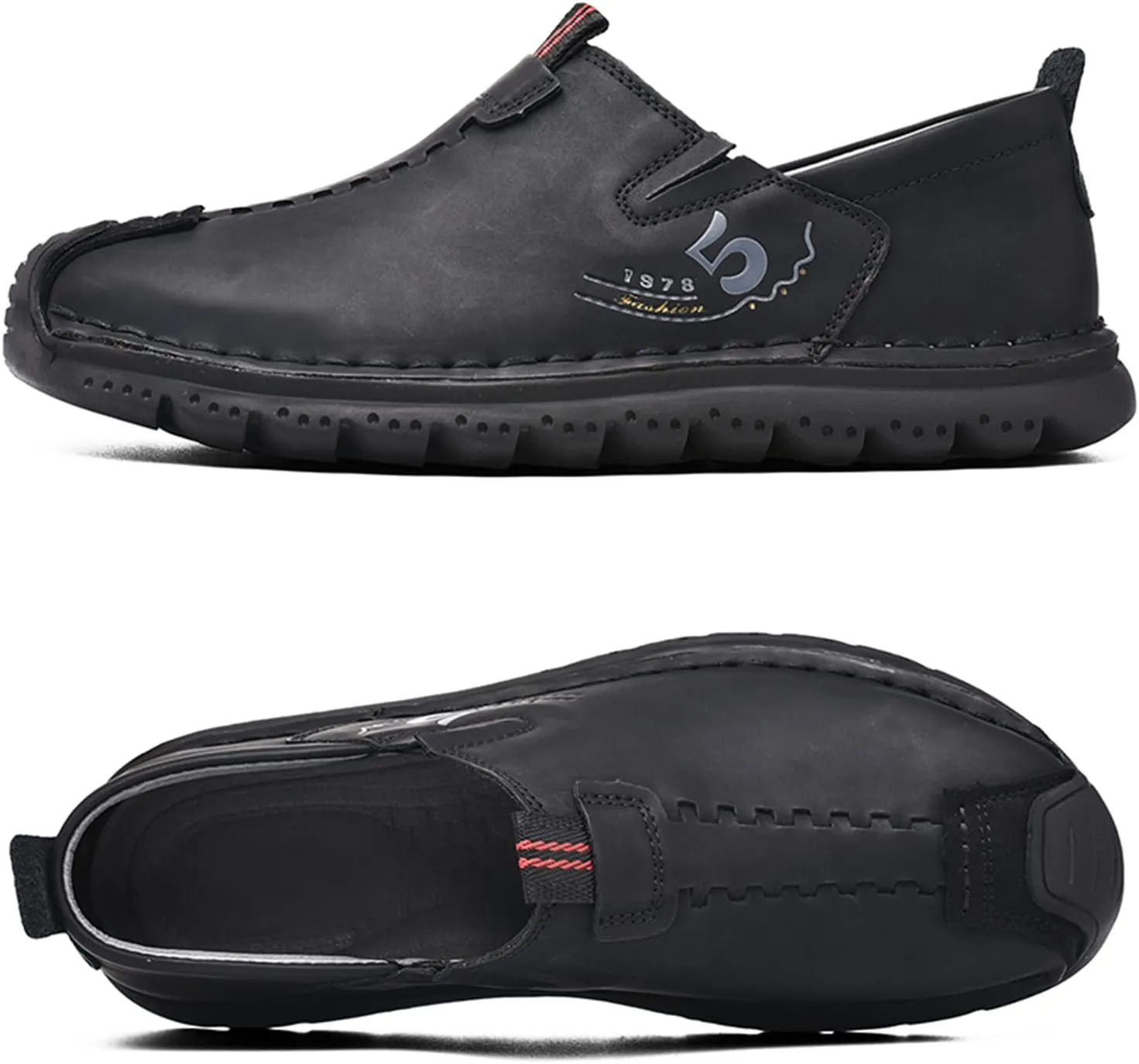 Men's Leather Shoes Casual Loafers Slip on Comfortable Walking Driving Shoes for Men