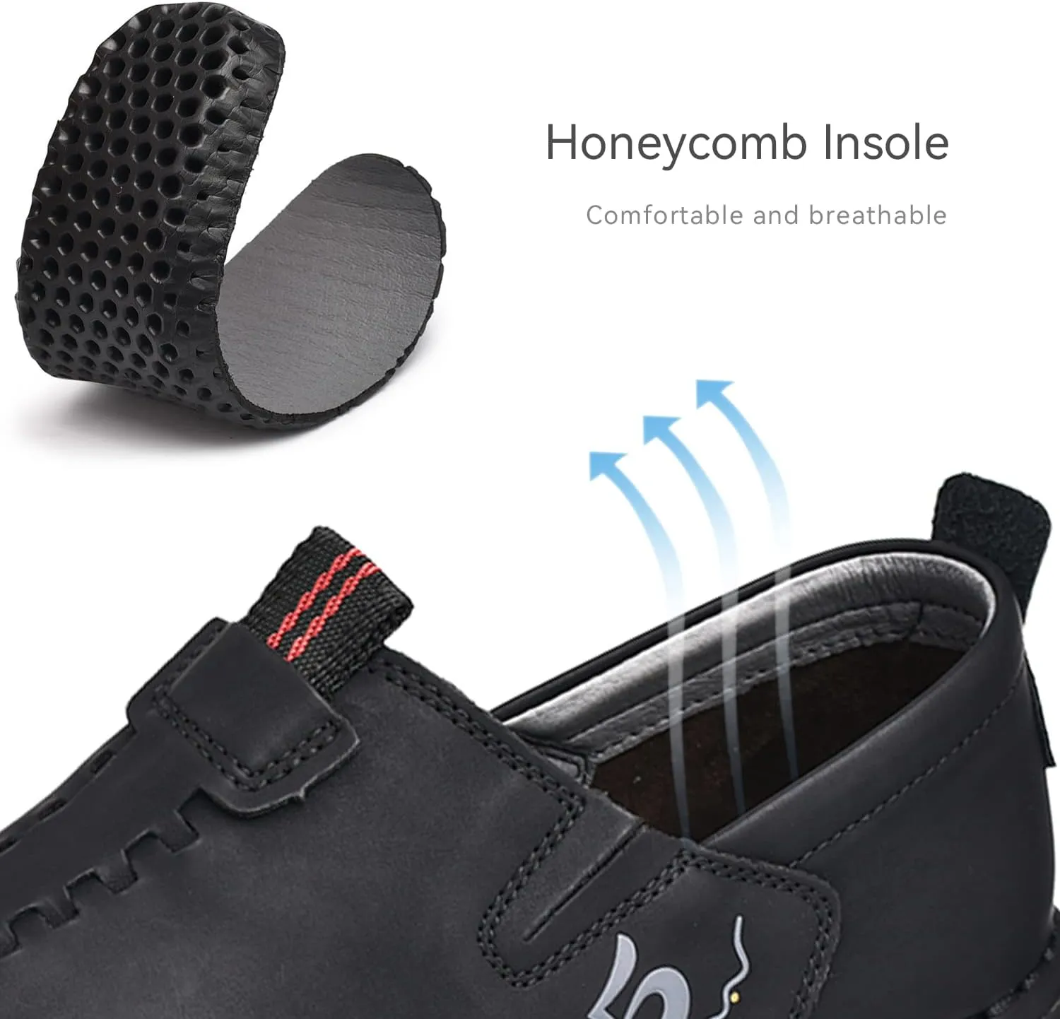 Men's Leather Shoes Casual Loafers Slip on Comfortable Walking Driving Shoes for Men