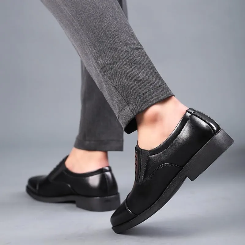 Men's Leather Shoes, Lace up Breathable Business Dress Men Shoes outdoor brogue Hand Grab Pattern Casual Leather Shoes Men
